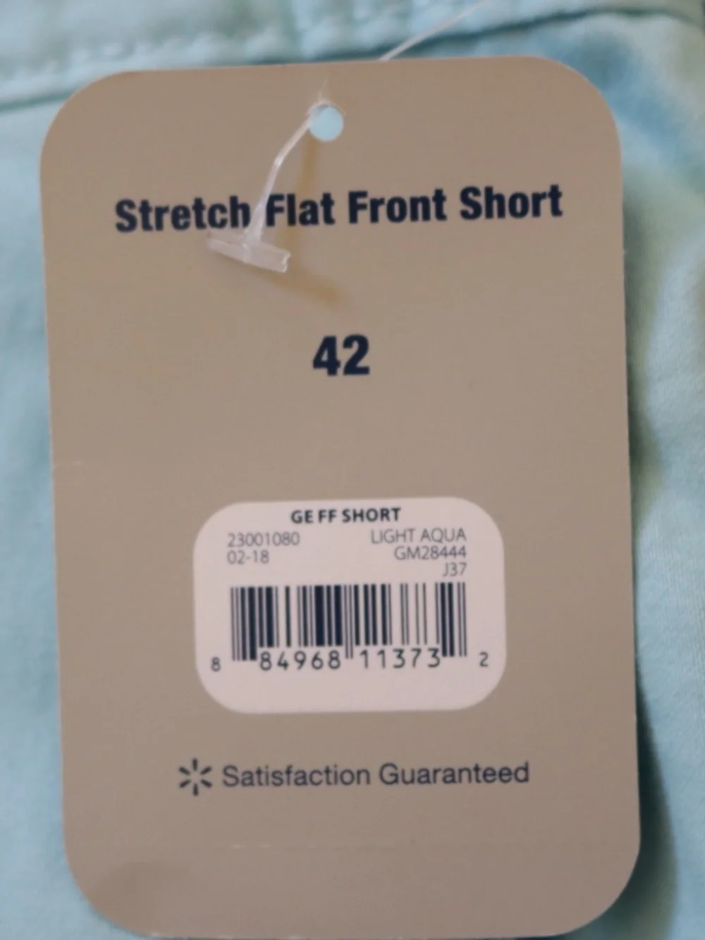George Men's Size 42 Stretch Flat Front Shorts Light Aqua NWT 99% Cotton Blend